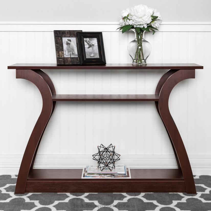 4LT2644 Brown Best Choice Products 47in 3-Shelf Entryway Display Console Accent Table