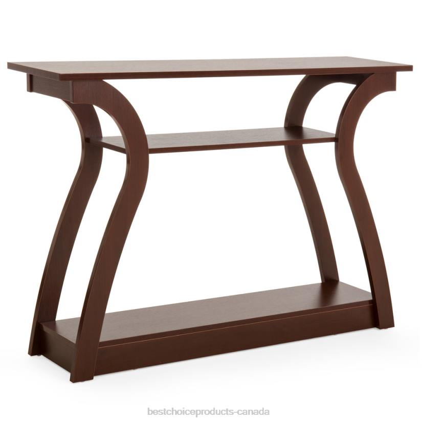 4LT2644 Brown Best Choice Products 47in 3-Shelf Entryway Display Console Accent Table
