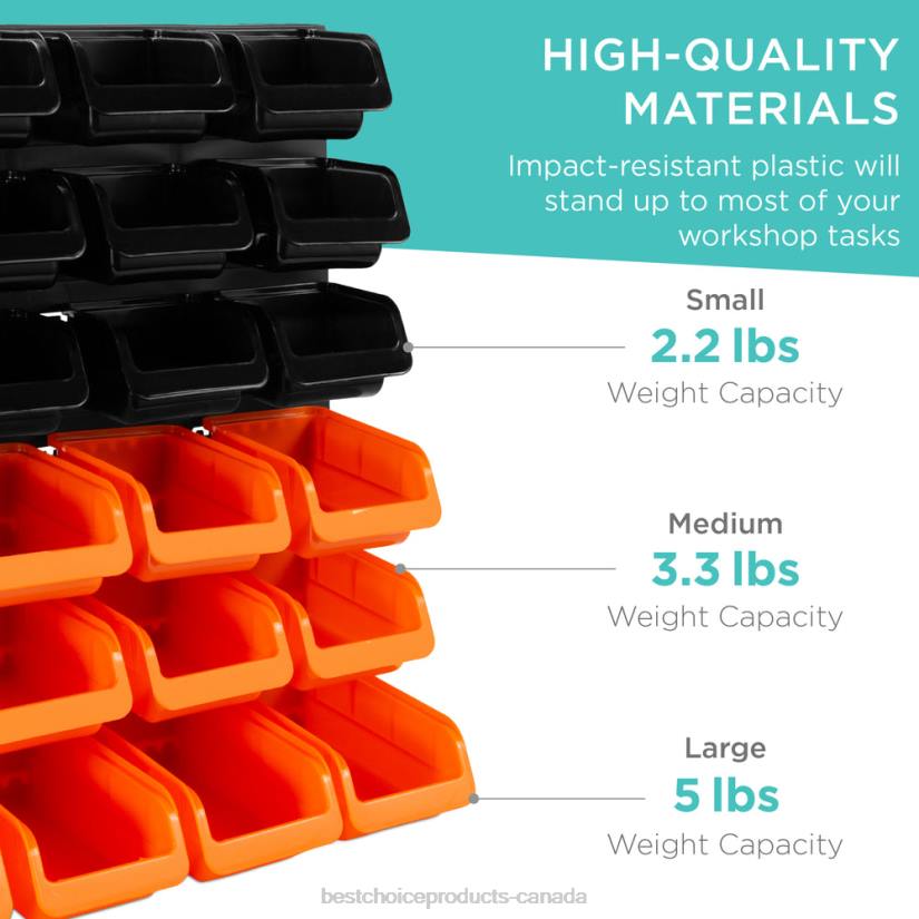 4LT21176 Black/Orange Best Choice Products 44-Piece Wall Mounted Garage Storage Rack, Tool Organizer