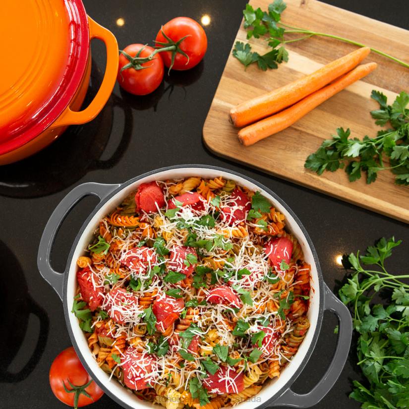 4LT2326 Gray Best Choice Products Cast-Iron Dutch Oven Kitchen Cookware w/ Enamel, Handles