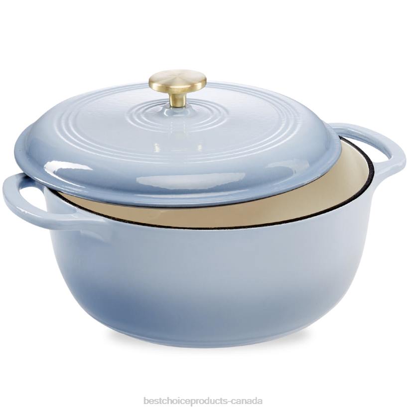 4LT2332 Cornflower Blue Best Choice Products Cast-Iron Dutch Oven Kitchen Cookware w/ Enamel, Handles