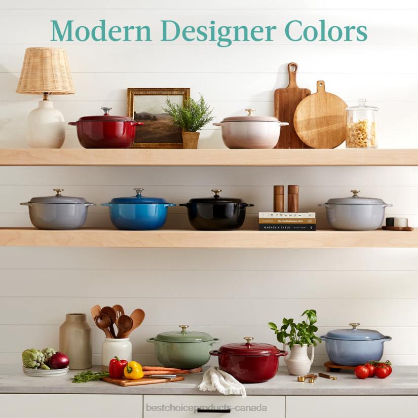 4LT2574 Cornflower Blue Best Choice Products Cast-Iron Dutch Oven Kitchen Cookware w/ Enamel, Handles