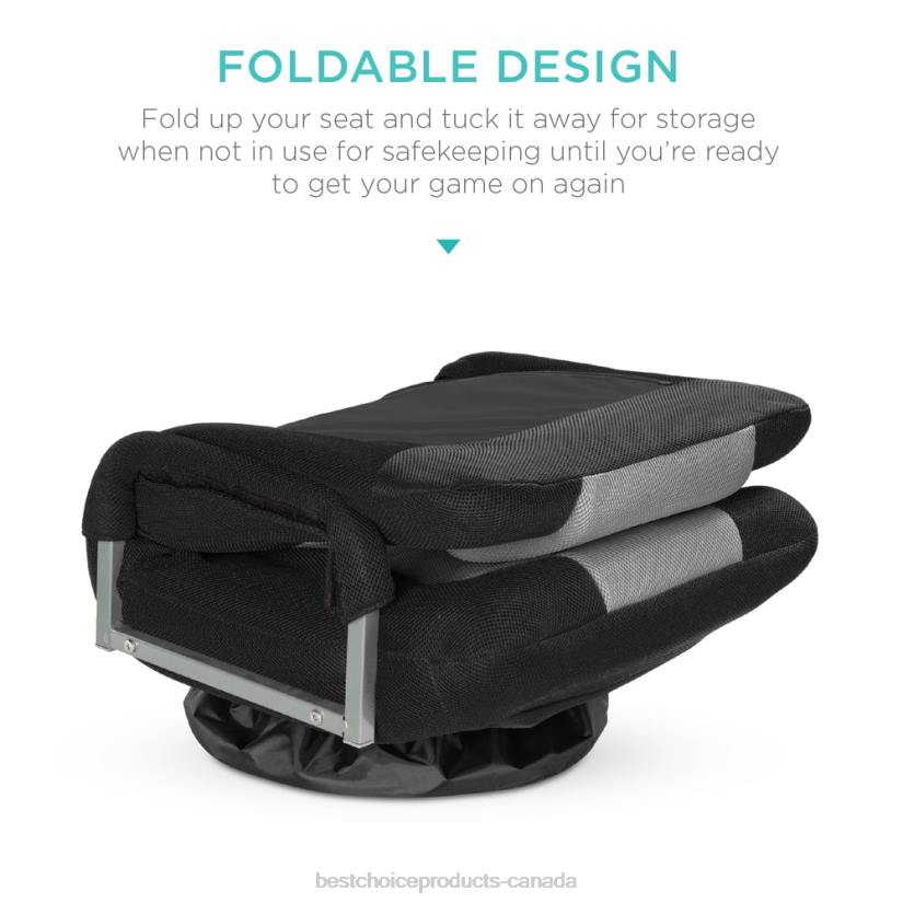 4LT21166 Black/Gray Best Choice Products Gaming Floor Chair w/ 360-Degree Swivel, Armrest, Adjustable Backrest