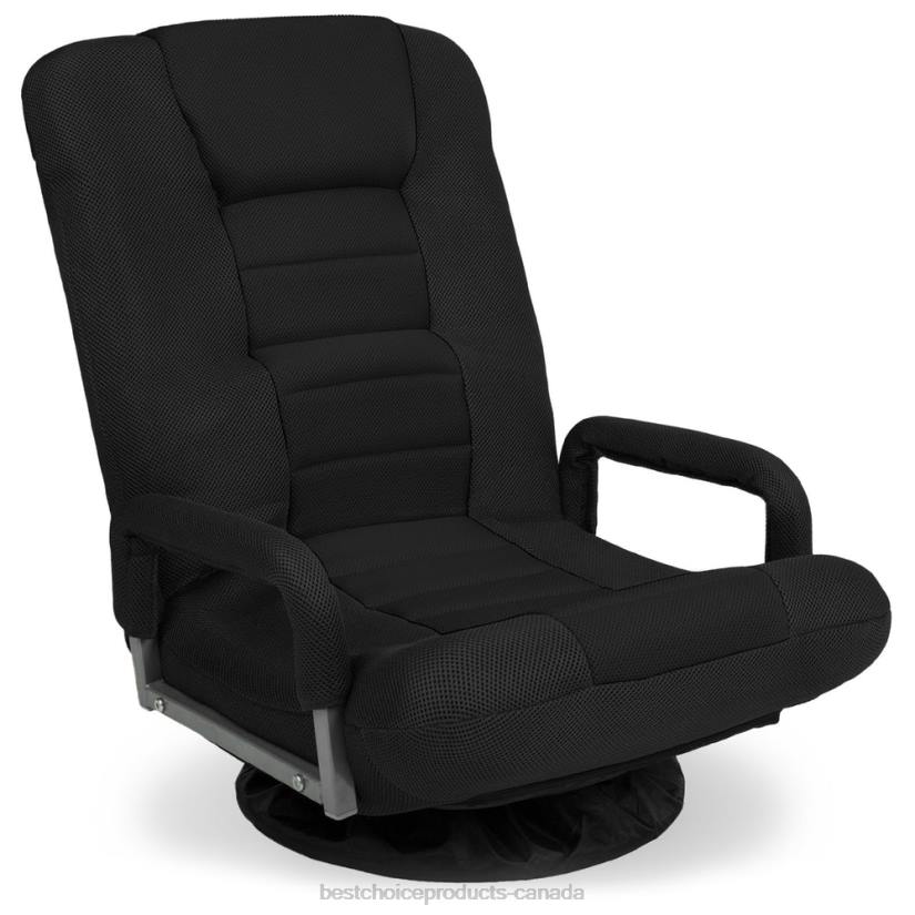 4LT21171 Black Best Choice Products Gaming Floor Chair w/ 360-Degree Swivel, Armrest, Adjustable Backrest