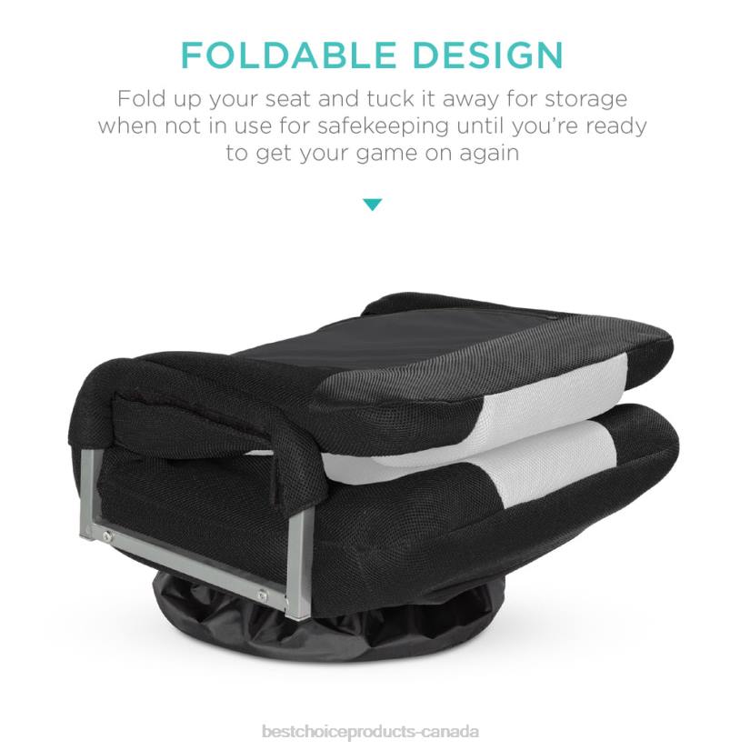 4LT21172 Black/White Best Choice Products Gaming Floor Chair w/ 360-Degree Swivel, Armrest, Adjustable Backrest