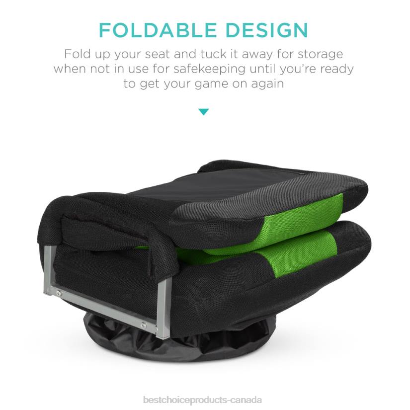 4LT21175 Black/Green Best Choice Products Gaming Floor Chair w/ 360-Degree Swivel, Armrest, Adjustable Backrest