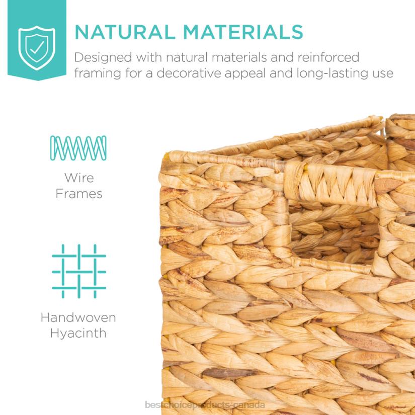 4LT21235 Natural Best Choice Products Set of 5 Collapsible Hyacinth Storage Baskets w/ Inserts