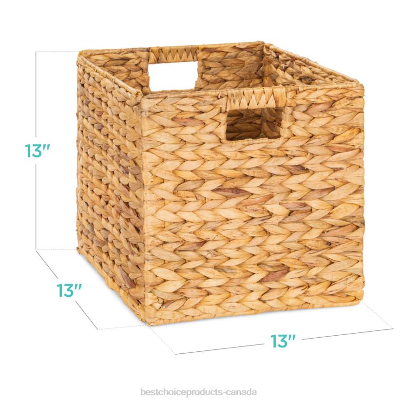 4LT21235 Natural Best Choice Products Set of 5 Collapsible Hyacinth Storage Baskets w/ Inserts