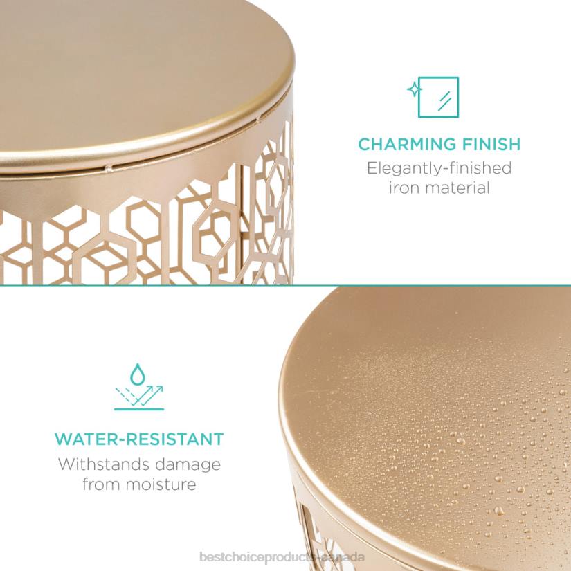 4LT21245 White Best Choice Products Set of 2 Decorative Round Side Accent Table Nightstands w/ Nesting Design