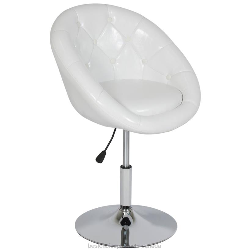 4LT21267 White Best Choice Products Adjustable Tufted Round Swivel Accent Chair