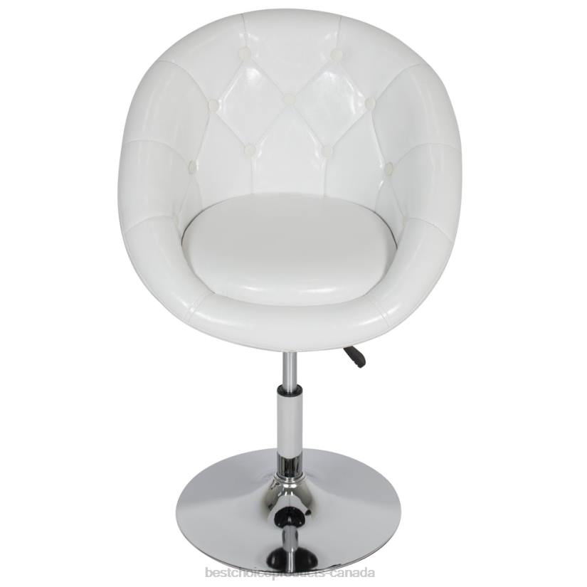 4LT21267 White Best Choice Products Adjustable Tufted Round Swivel Accent Chair