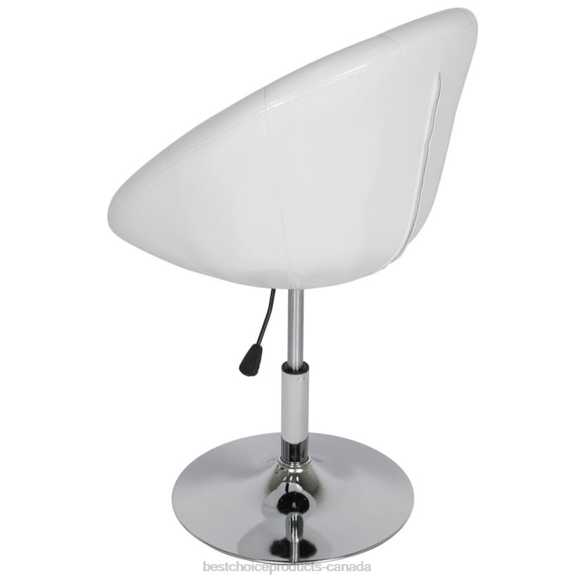 4LT21267 White Best Choice Products Adjustable Tufted Round Swivel Accent Chair