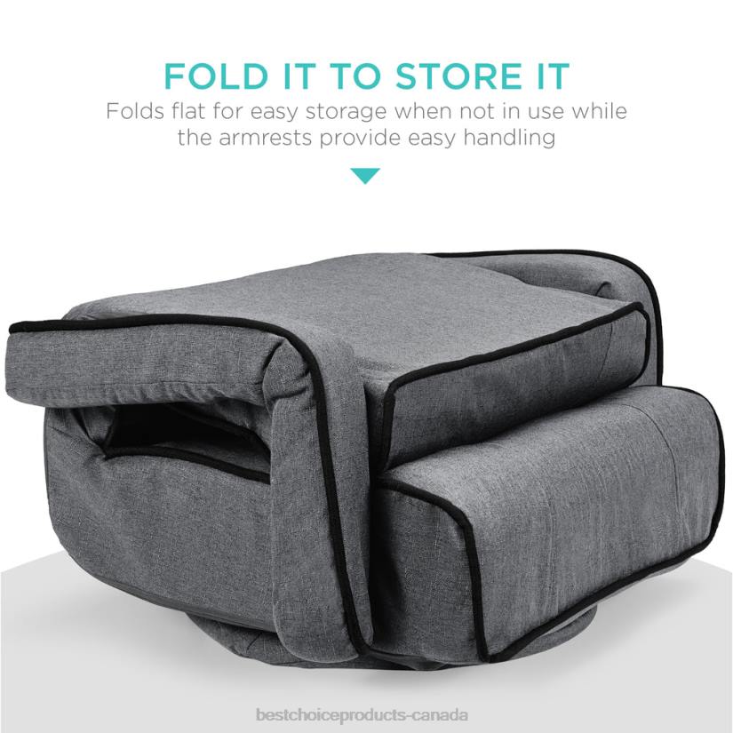 4LT21297 Light Gray Best Choice Products Oversized Swivel Gaming Floor Chair w/ Armrest, Adjustable Backrest