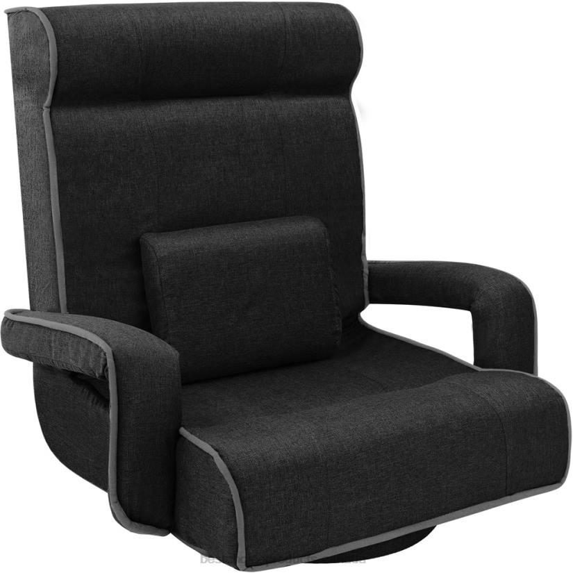 4LT21297 Light Gray Best Choice Products Oversized Swivel Gaming Floor Chair w/ Armrest, Adjustable Backrest