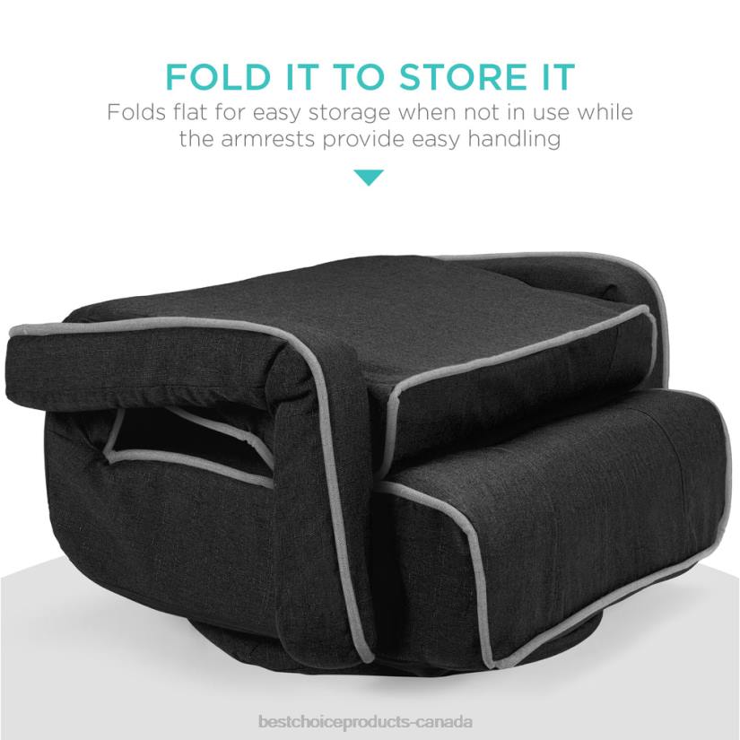 4LT21297 Light Gray Best Choice Products Oversized Swivel Gaming Floor Chair w/ Armrest, Adjustable Backrest