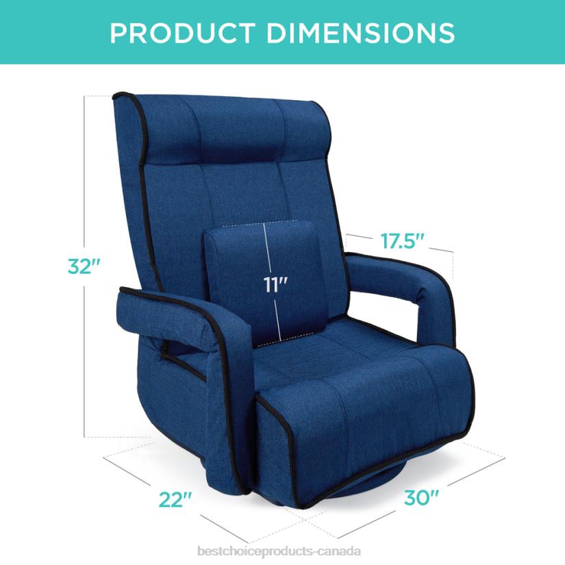 4LT21297 Light Gray Best Choice Products Oversized Swivel Gaming Floor Chair w/ Armrest, Adjustable Backrest