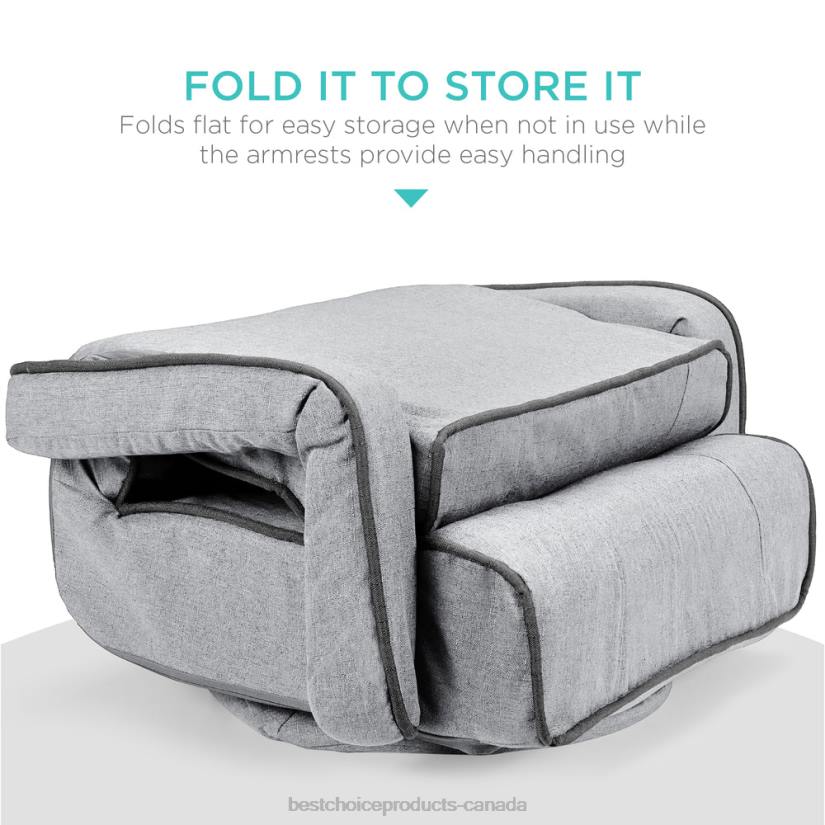 4LT21297 Light Gray Best Choice Products Oversized Swivel Gaming Floor Chair w/ Armrest, Adjustable Backrest