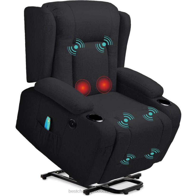 4LT2335 Black Best Choice Products Electric Power Lift Recliner Massage Chair w/ Heat, USB Port, Cupholders