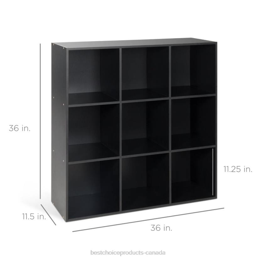 4LT2615 Black Best Choice Products 9-Cube Bookshelf Storage Display w/ 3 Removable Panels, Customizable Design