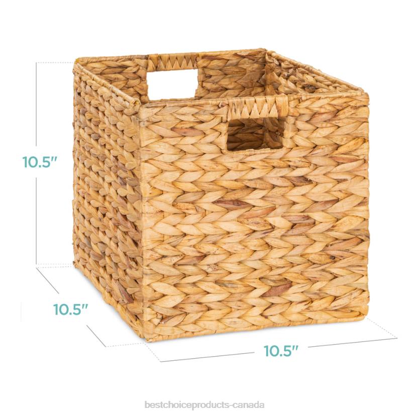 4LT2679 Natural Best Choice Products Set of 5 Collapsible Hyacinth Storage Baskets w/ Inserts