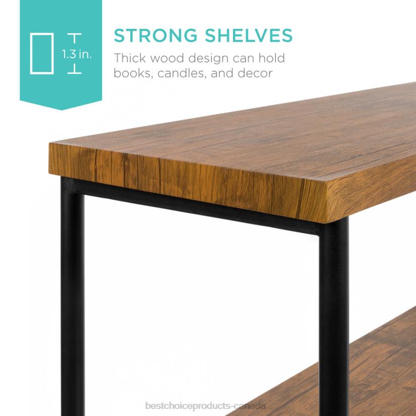 4LT2691 Brown Best Choice Products 5-Tier Industrial Bookshelf w/ Metal Frame, Wood Shelves