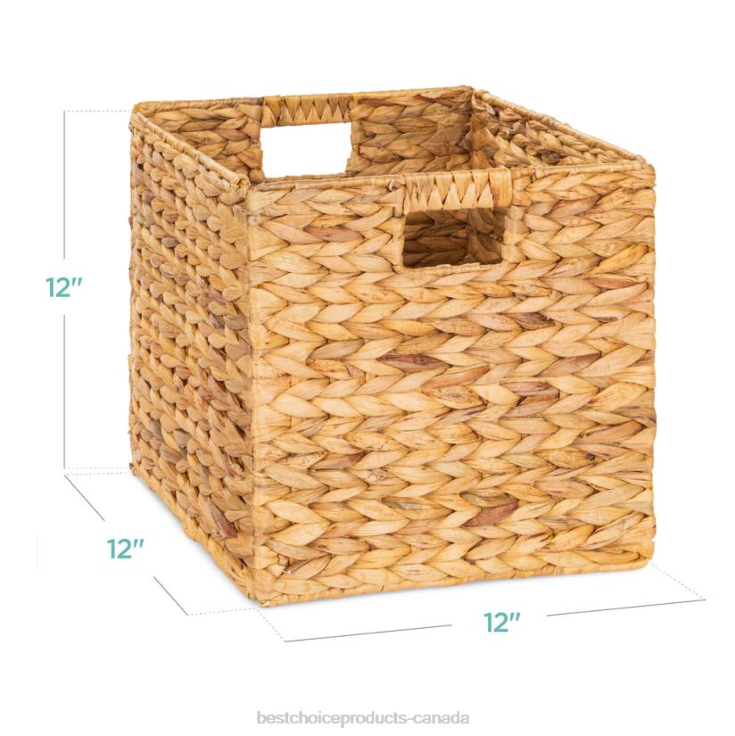 4LT2706 Natural Best Choice Products Set of 5 Collapsible Hyacinth Storage Baskets w/ Inserts