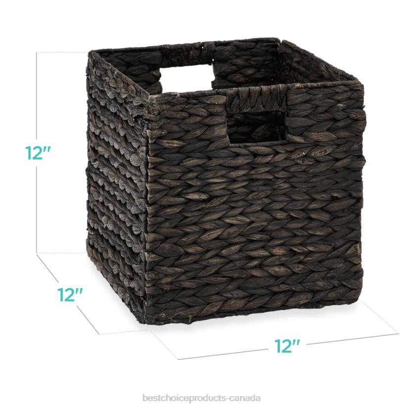 4LT2709 Black Best Choice Products Set of 5 Collapsible Hyacinth Storage Baskets w/ Inserts