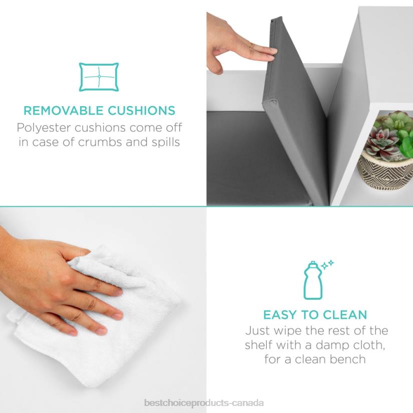 4LT2734 White Best Choice Products 6-Cubbie Kids Bookcase Furniture Accent w/ Cushioned Reading Nook