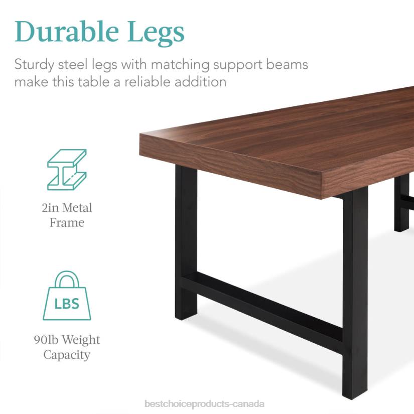 4LT2740 Brown Best Choice Products Modern Butcher Block Top Rectangular Coffee Table w/ Metal Legs
