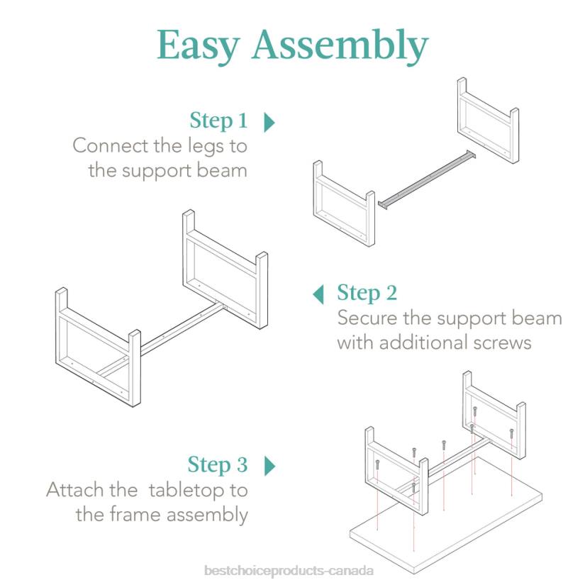 4LT2740 Brown Best Choice Products Modern Butcher Block Top Rectangular Coffee Table w/ Metal Legs