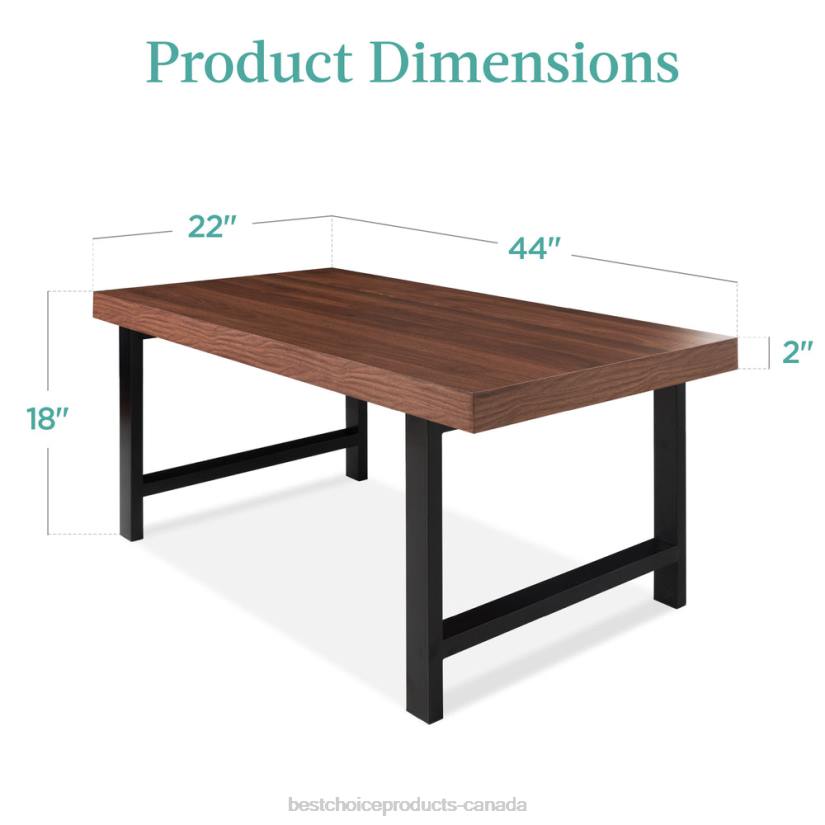 4LT2740 Brown Best Choice Products Modern Butcher Block Top Rectangular Coffee Table w/ Metal Legs