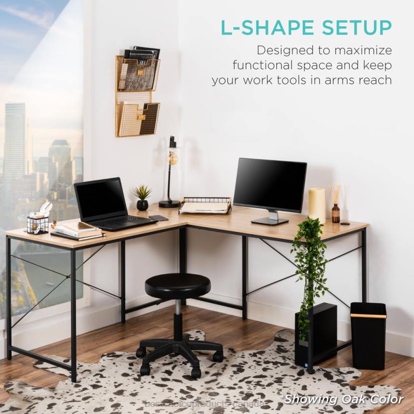 4LT21229 Black Best Choice Products Modular L-Shaped Office Desk w/Customizable Setup