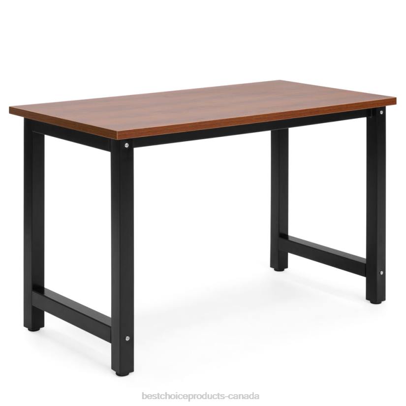 4LT21274 Brown Best Choice Products 47.25x23.5in Home Office Computer Desk Workstation Table w/ Adjustable Legs