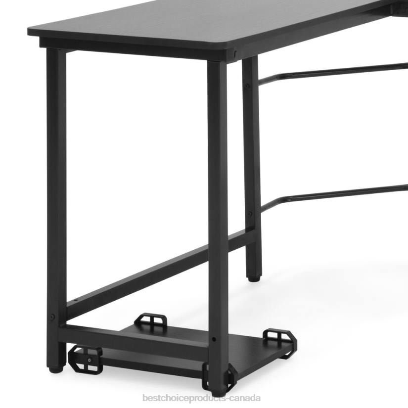 4LT2364 Black Best Choice Products Modern L-Shaped Corner Computer Desk Table Workstation w/ CPU Stand