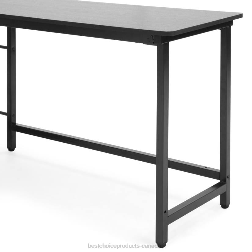 4LT2364 Black Best Choice Products Modern L-Shaped Corner Computer Desk Table Workstation w/ CPU Stand