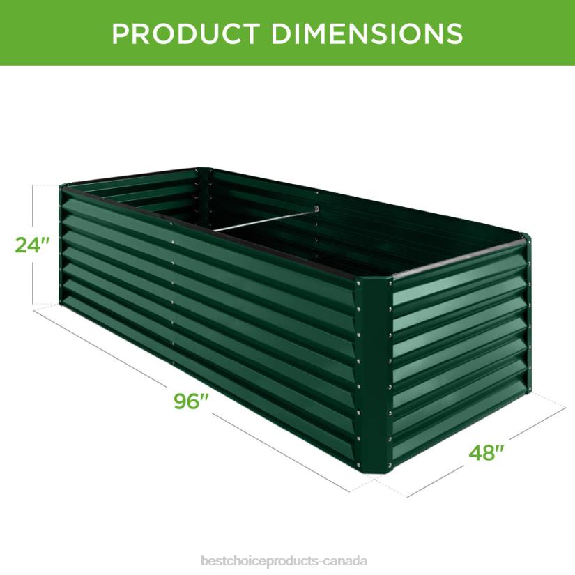 4LT2442 Dark Green Best Choice Products Outdoor Metal Raised Garden Bed for Vegetables, Flowers, Herbs