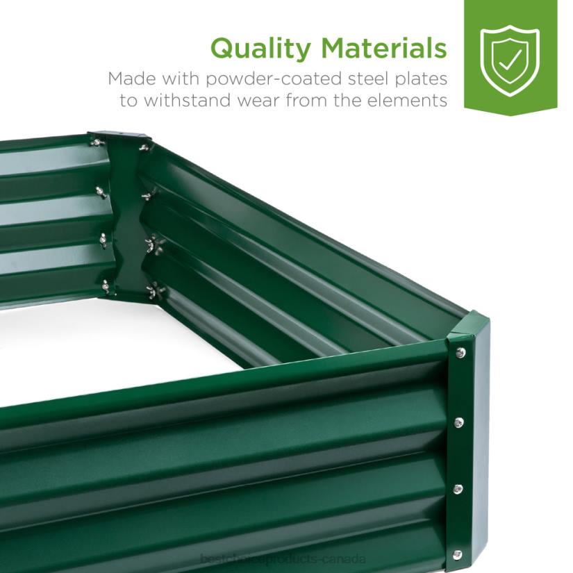 4LT2451 Dark Green Best Choice Products Outdoor Metal Raised Garden Bed for Vegetables, Flowers, Herbs