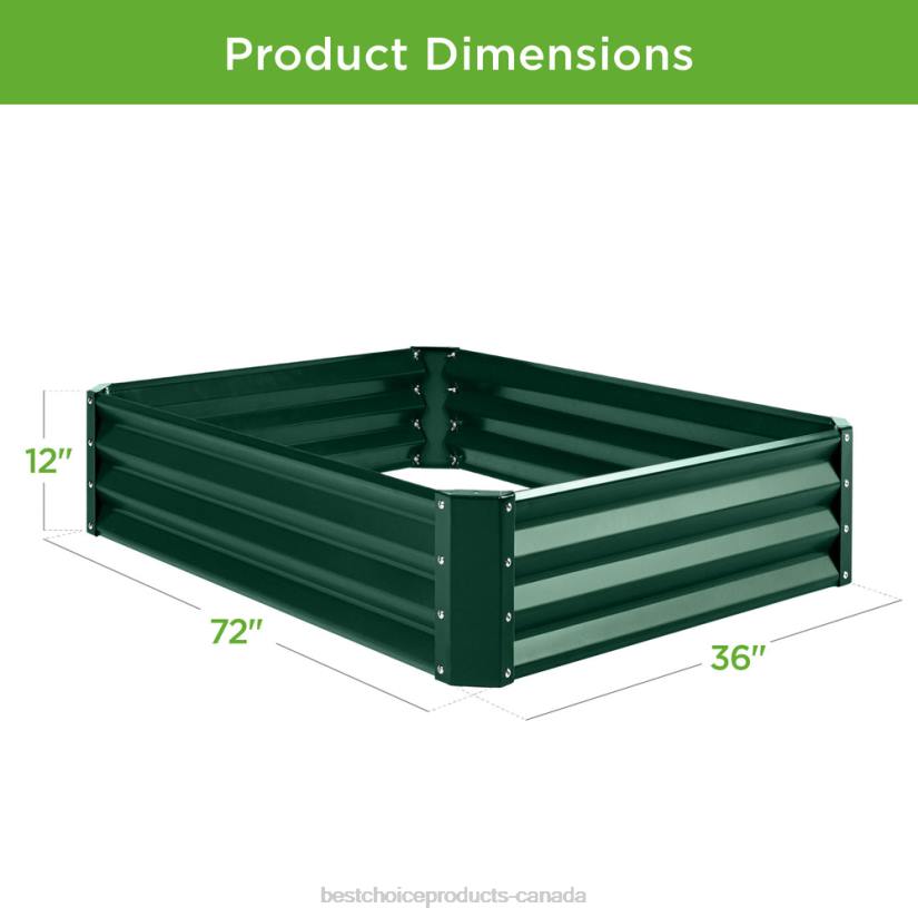 4LT2451 Dark Green Best Choice Products Outdoor Metal Raised Garden Bed for Vegetables, Flowers, Herbs