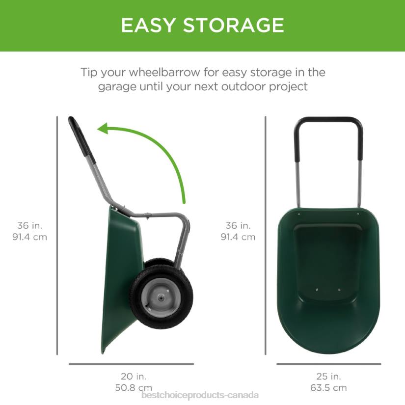 4LT2455 Green Best Choice Products Dual-Wheel Wheelbarrow Garden Cart