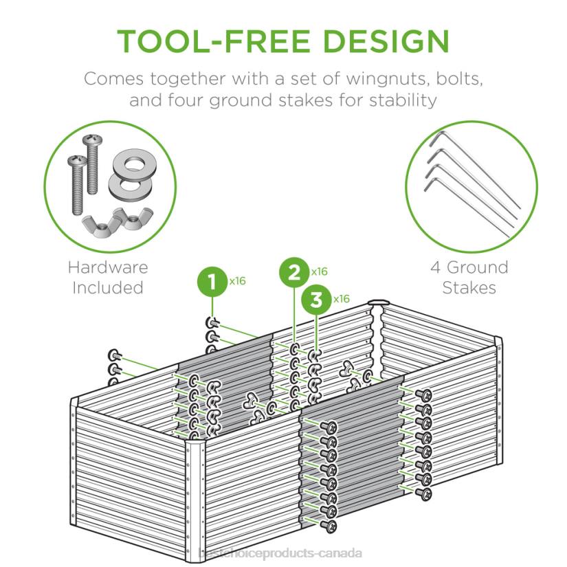4LT2456 Charcoal Best Choice Products Outdoor Metal Raised Garden Bed for Vegetables, Flowers, Herbs