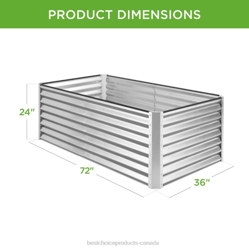 4LT2459 Silver Best Choice Products Outdoor Metal Raised Garden Bed for Vegetables, Flowers, Herbs