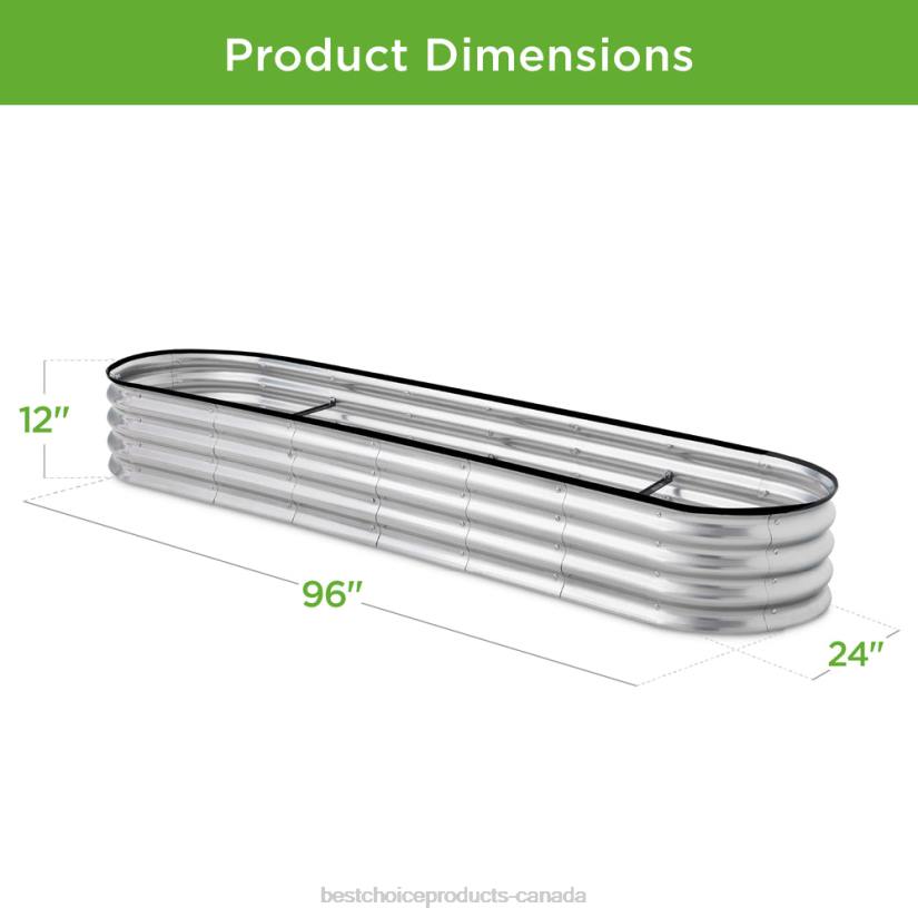 4LT2468 Silver Best Choice Products Outdoor Metal Raised Oval Garden Bed for Vegetables, Flowers