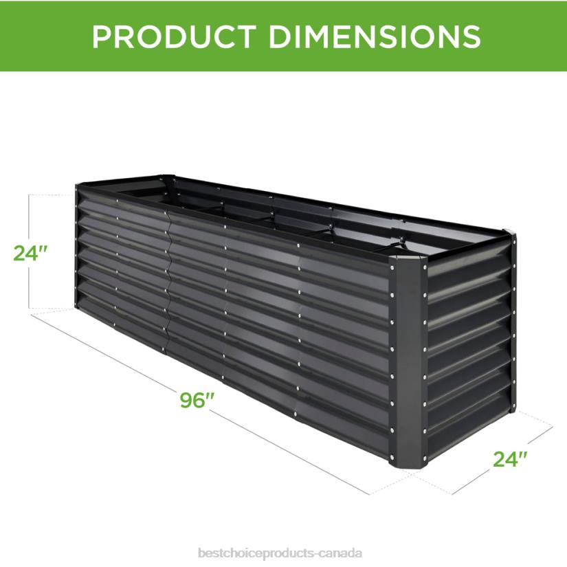 4LT2469 Charcoal Best Choice Products Outdoor Metal Raised Garden Bed for Vegetables, Flowers, Herbs