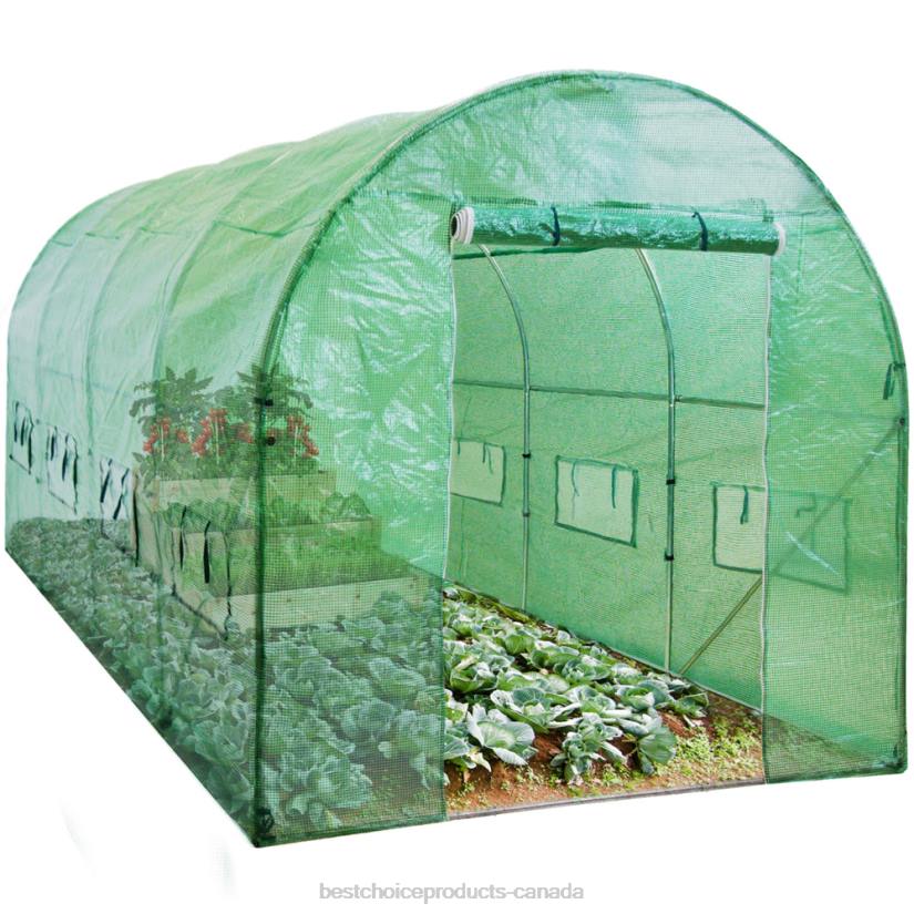 4LT2958 Green Best Choice Products Walk-In Greenhouse Tunnel Tent w/ Roll-Up Windows, Zippered Door
