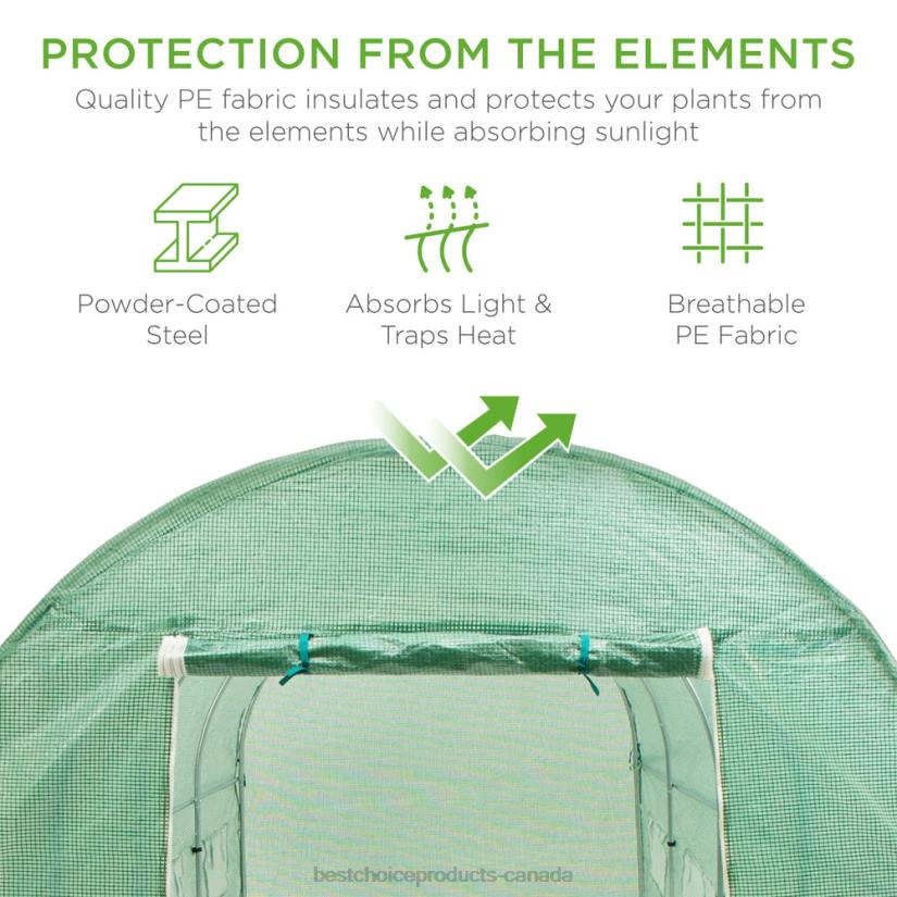 4LT2958 Green Best Choice Products Walk-In Greenhouse Tunnel Tent w/ Roll-Up Windows, Zippered Door