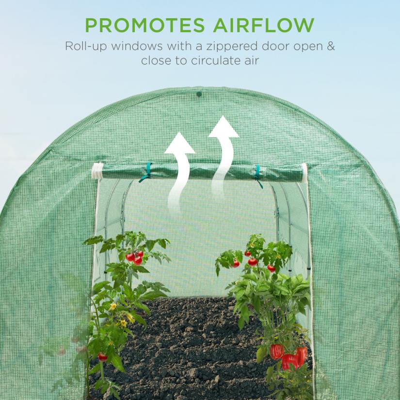 4LT2958 Green Best Choice Products Walk-In Greenhouse Tunnel Tent w/ Roll-Up Windows, Zippered Door