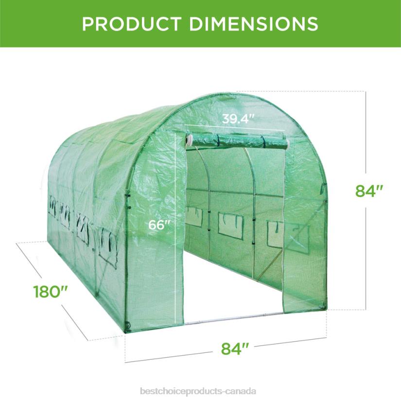4LT2958 Green Best Choice Products Walk-In Greenhouse Tunnel Tent w/ Roll-Up Windows, Zippered Door