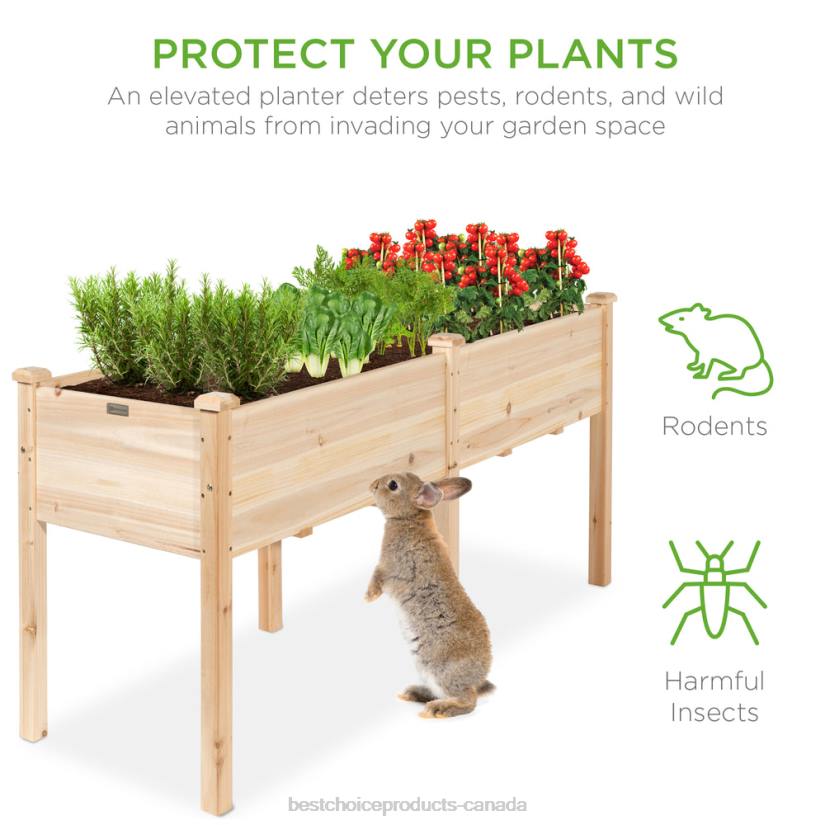 4LT2963 Natural Best Choice Products Raised Garden Bed, Elevated Wood Garden Planter Stand