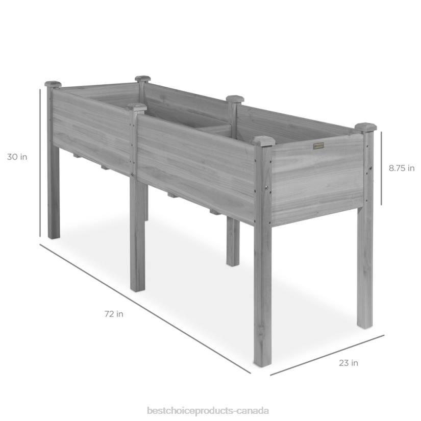 4LT2964 Gray Best Choice Products Raised Garden Bed, Elevated Wood Garden Planter Stand
