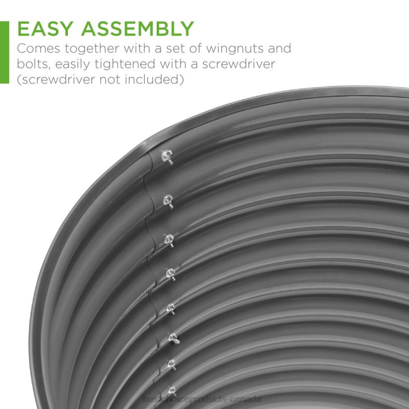 4LT2970 Dark Gray Best Choice Products Raised Oval Garden Bed, Customizable Elevated Outdoor Metal Planter